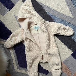 MINI A TURE BABY ADEL TEDDYFLEECE JUMPSUIT in ANGORA CREAM